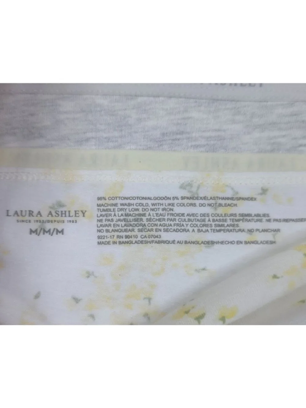 Laura Ashley Womens 5-Pack Tag-Free Medium Panties Briefs Cotton Spandex Yellow